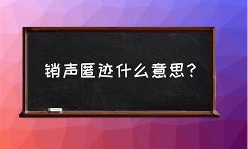 销声匿迹一般形容什么_销声匿迹一般形容什么人